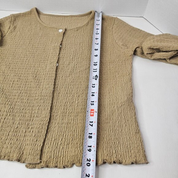Dazy Brown Sweater Women Blouse Button Front Cardigan Long Sleeve XL - Picture 6 of 7